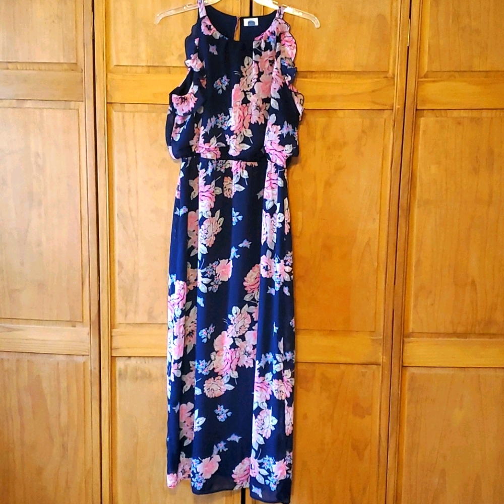 Floral High-neck Maxi Dress
